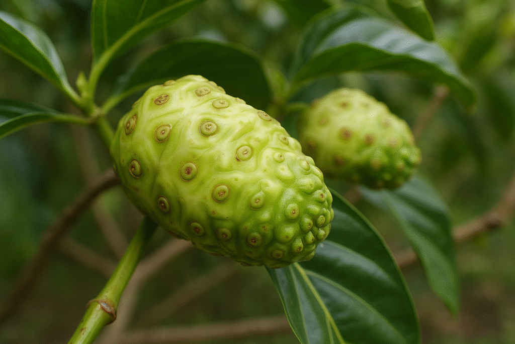 Ilustrasi Buah Mengkudu (Sora Generated Image)